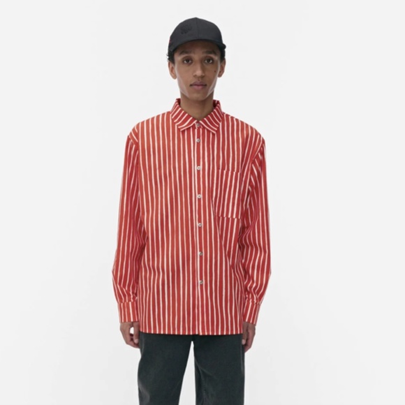 Marimekko Jokapoika Shirt Suomi Finland Cotton Striped Unisex Size Large L - Picture 12 of 13